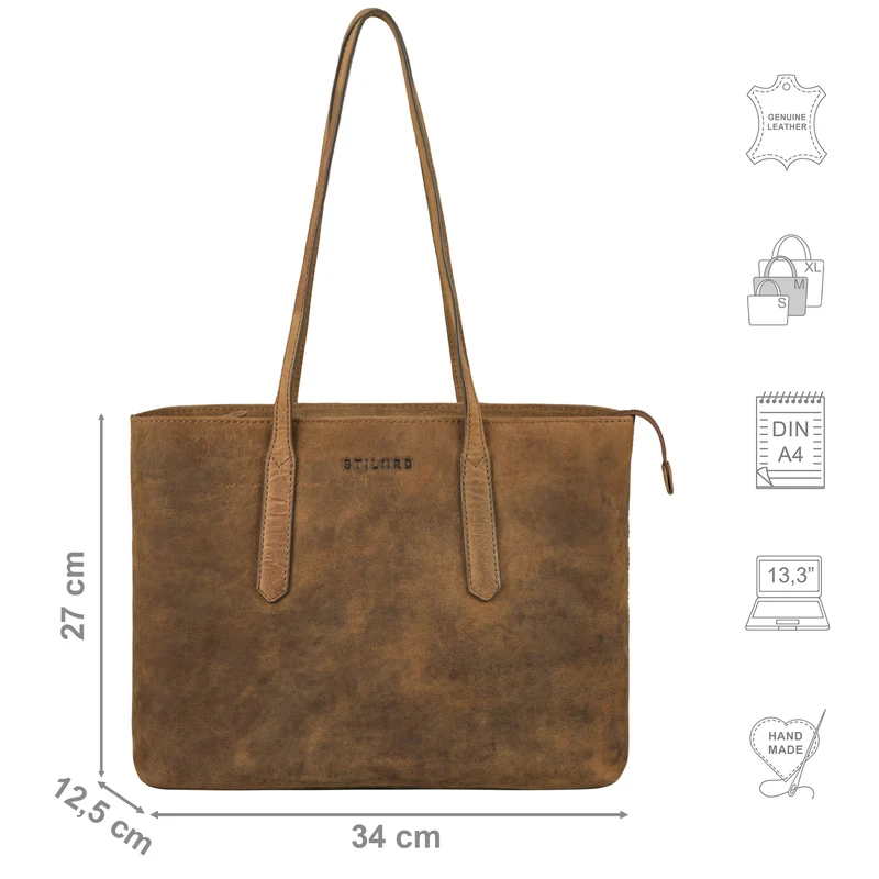 "Harmony" Vintage Handtasche Damen Mittelgroß Leder