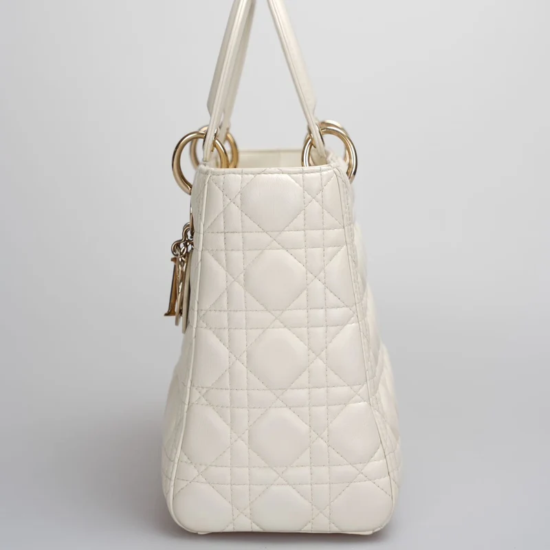 Christian Dior Lady Dior Tasche Weiß Mittel 2017