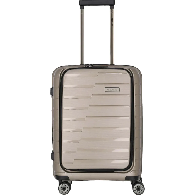 Travelite Air Base 4-Rollen-Kabinentrolley mit Vortasche S 55 cm -Champagner