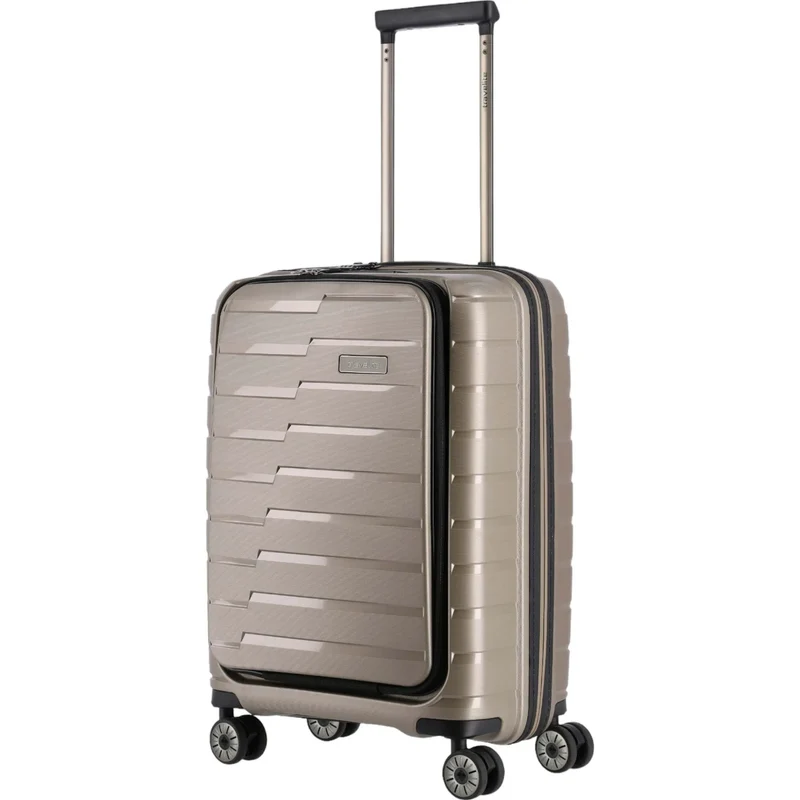 Travelite Air Base 4-Rollen-Kabinentrolley mit Vortasche S 55 cm -Champagner