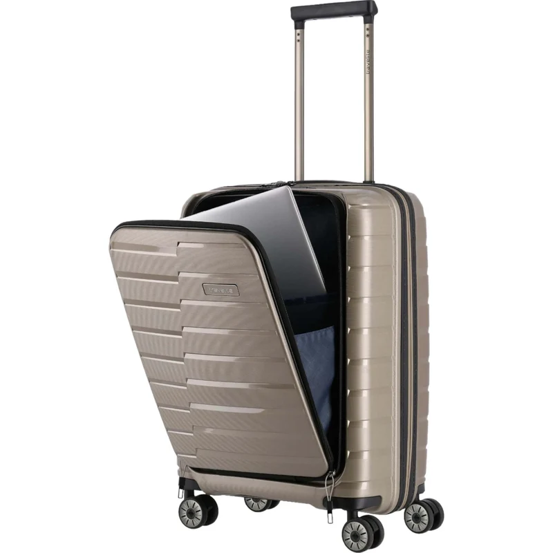 Travelite Air Base 4-Rollen-Kabinentrolley mit Vortasche S 55 cm -Champagner