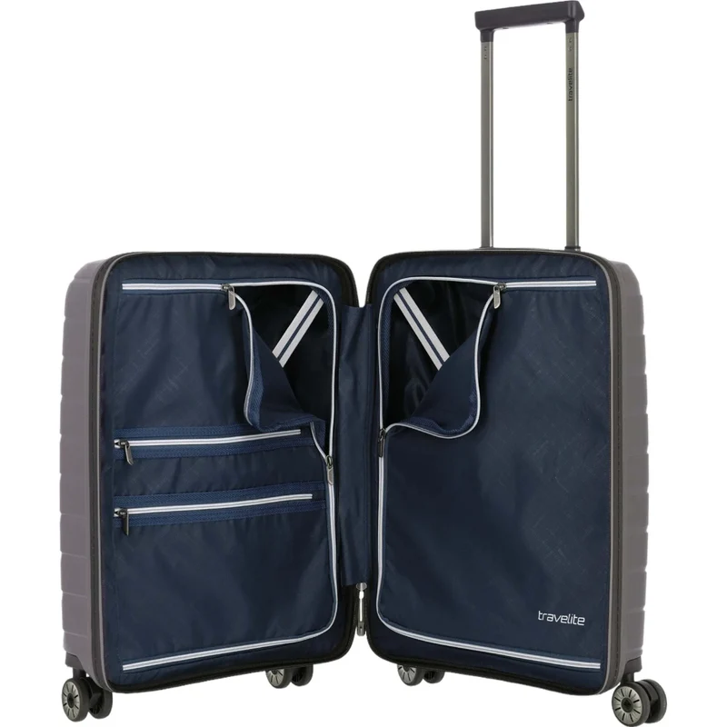 Travelite Air Base 4-Rollen-Kabinentrolley mit Vortasche S 55 cm -Anthrazit