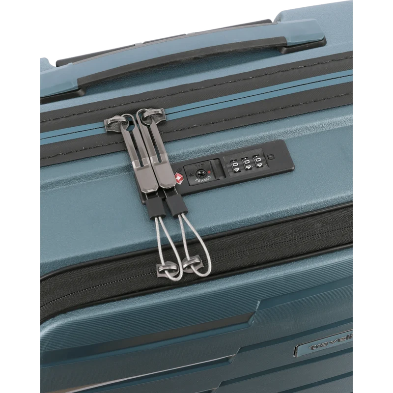 Travelite Air Base 4-Rollen Kofferset 3tlg. L/M/S mit Vortasche -Eisblau
