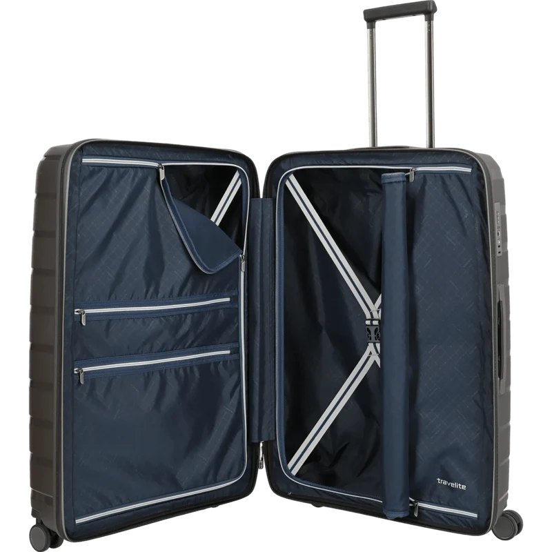 Travelite Air Base 4-Rollen Kofferset 3tlg. L/M/S mit Vortasche -Anthrazit
