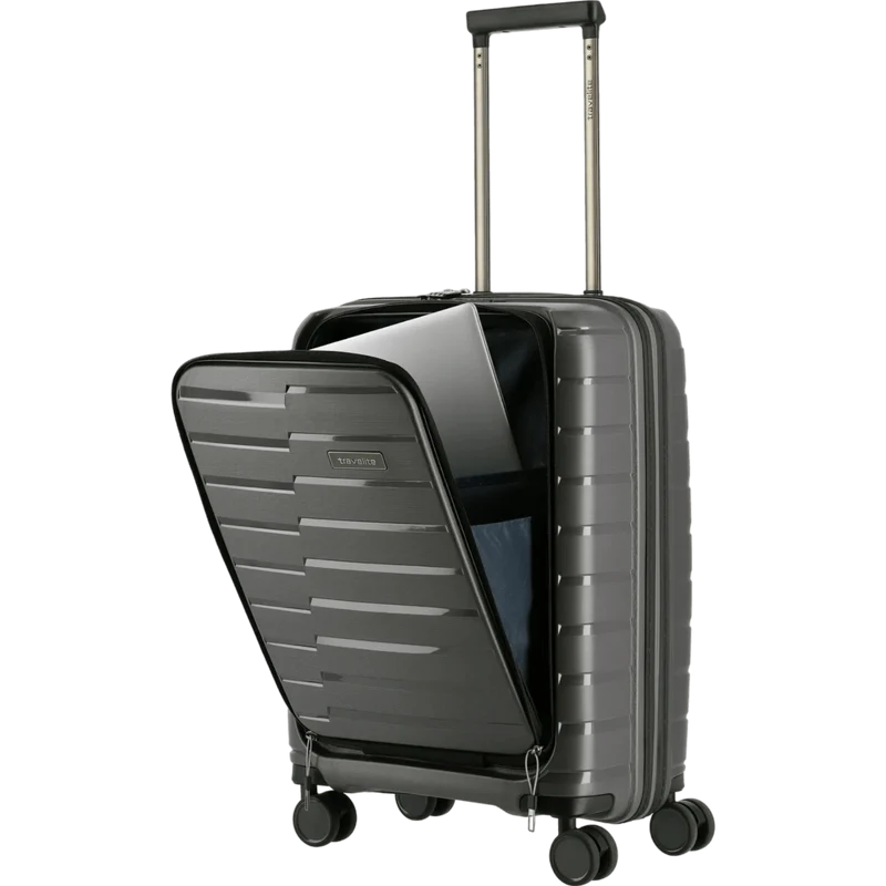 Travelite Air Base 4-Rollen Kofferset 3tlg. L/M/S mit Vortasche -Anthrazit