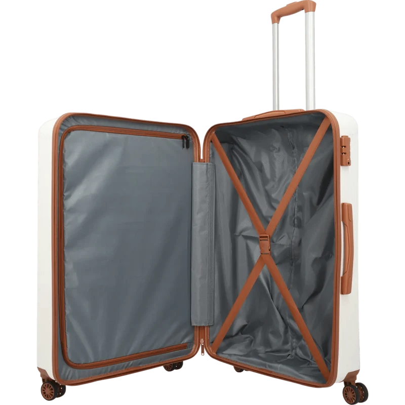 Travelite Bali 4-Rollen-Trolley L 77 cm -Weiss/cognac