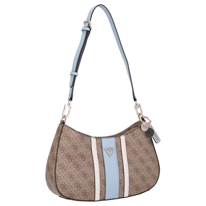 Guess Noelle II Top Zip - Schultertasche 29 cm (latte logo/light blue)