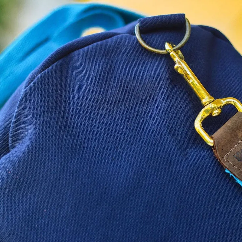 Dufflebag -L- NAVY mit türkisem Gurtband