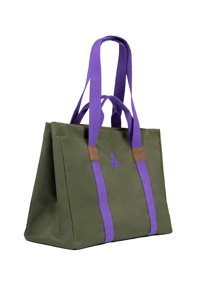 Shopper KODURA -L- Khaki mit lila Gurtband