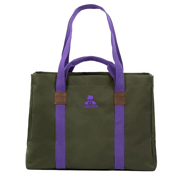 Shopper KODURA -L- Khaki mit lila Gurtband