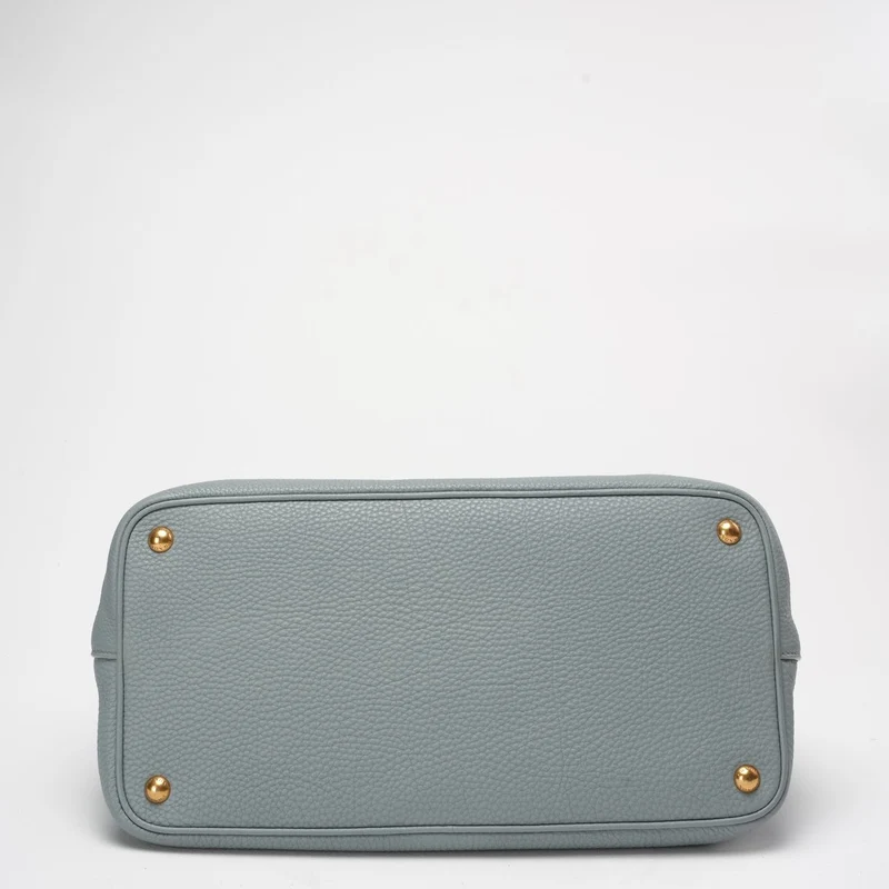 Prada – Mittlere Galleria-Tasche aus hellblauem Saffiano Lux-Leder