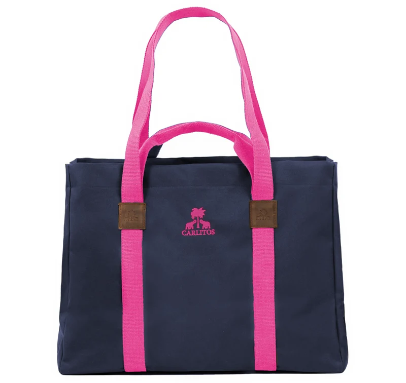 Shopper KODURA -L- Dunkelblau mit pinkem Gurtband