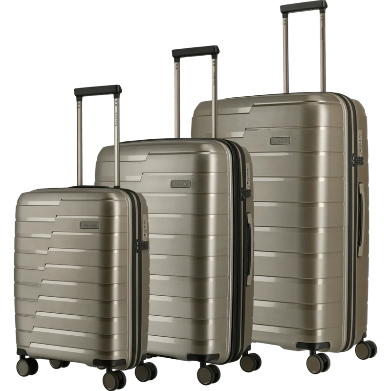 Travelite Air Base 4-Rollen Kofferset 3tlg. L/M/S -Champagner