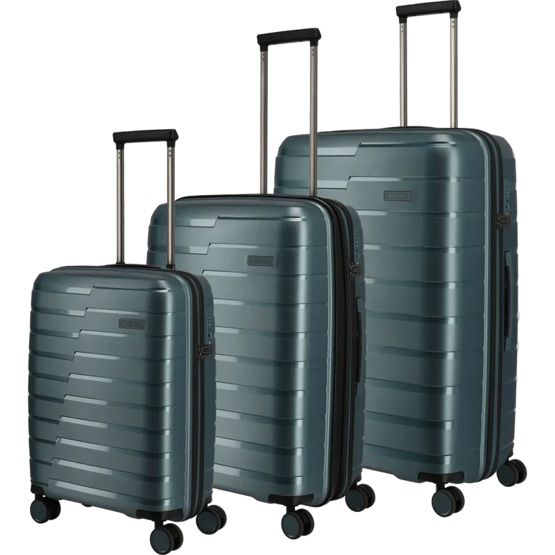Travelite Air Base 4-Rollen Kofferset 3tlg. L/M/S -Eisblau