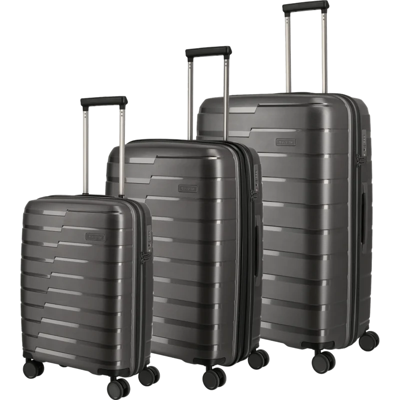 Travelite Air Base 4-Rollen Kofferset 3tlg. L/M/S -Anthrazit