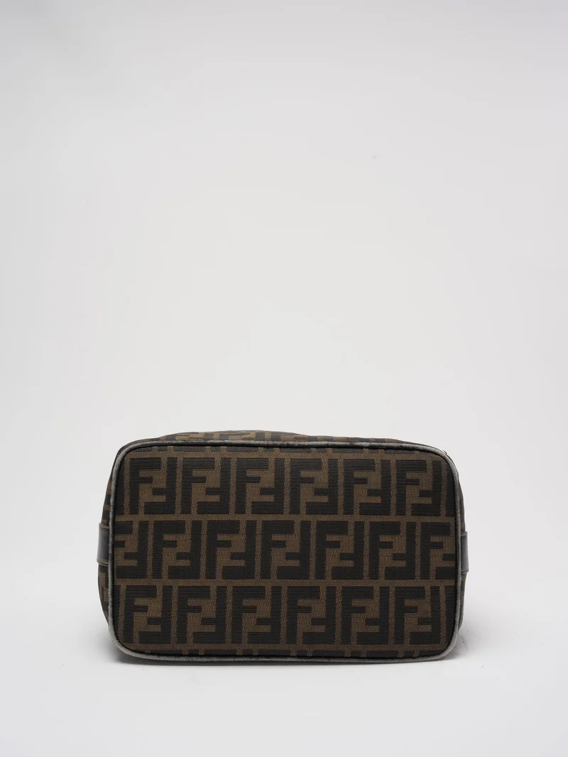 Fendi Schwarz / Braune Vanity Zucca Canvns Kosmetiktasche