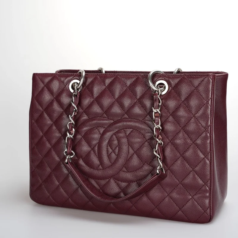 Chanel Shopping Tote Burgundy Medium Cavier Leder