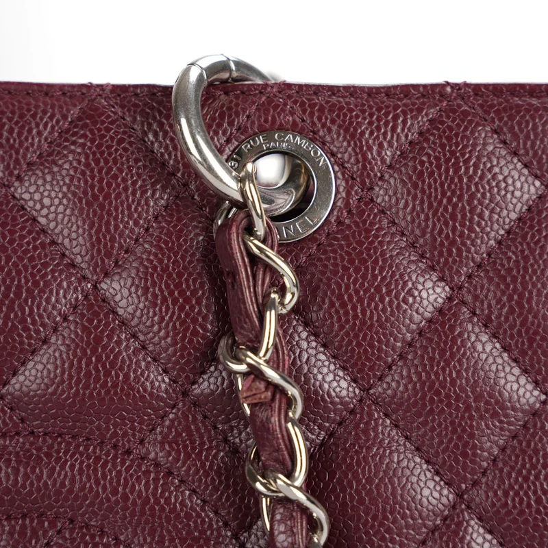 Chanel Shopping Tote Burgundy Medium Cavier Leder