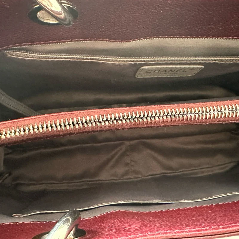 Chanel Shopping Tote Burgundy Medium Cavier Leder
