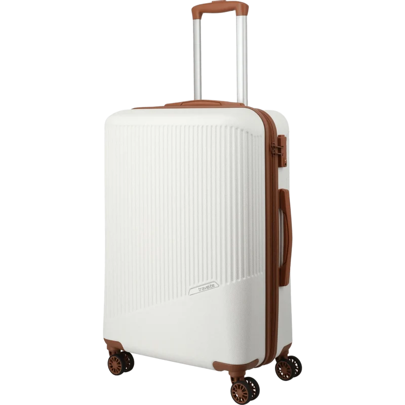 Travelite Bali 4-Rollen-Trolley M 67 cm -Weiss/cognac
