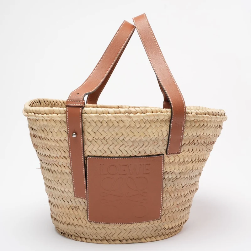 Loewe Raffia Basket Tote Braun