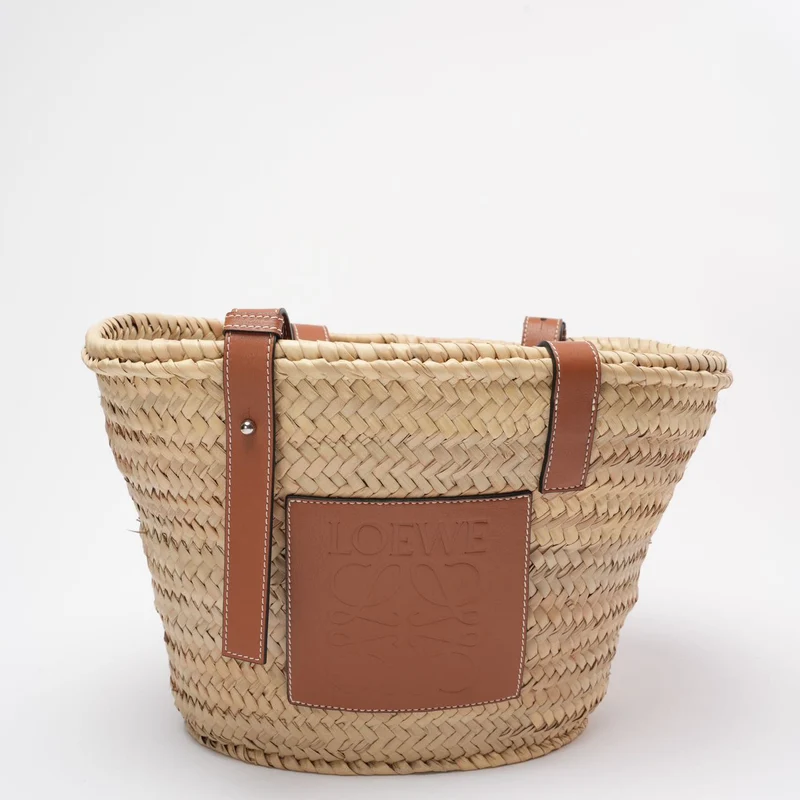 Loewe Raffia Basket Tote Braun