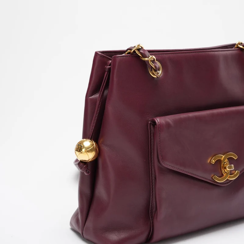 Chanel Vintage Timeless Tote Burgunderrot