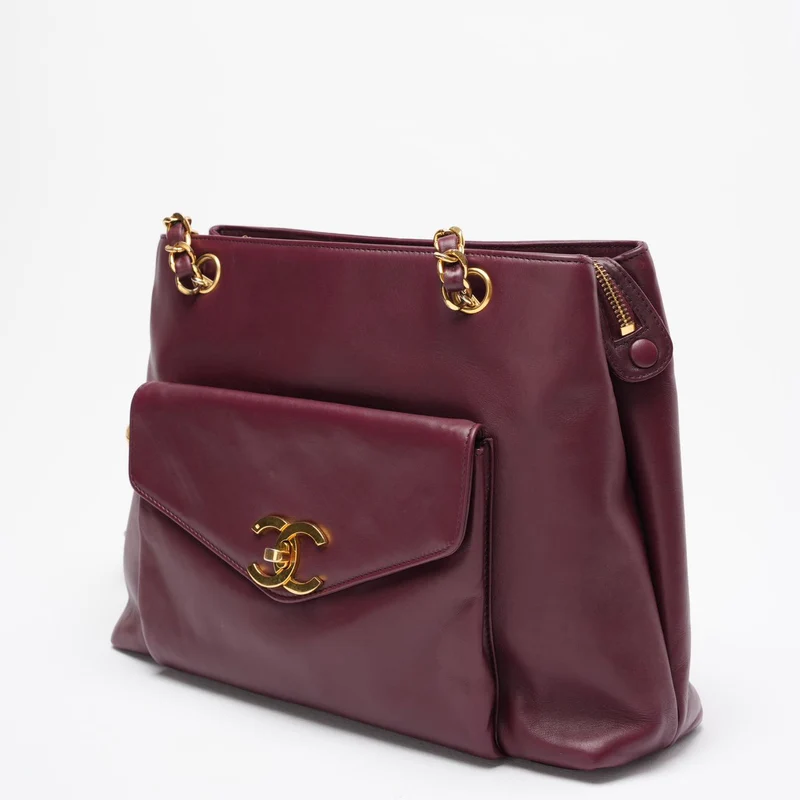 Chanel Vintage Timeless Tote Burgunderrot
