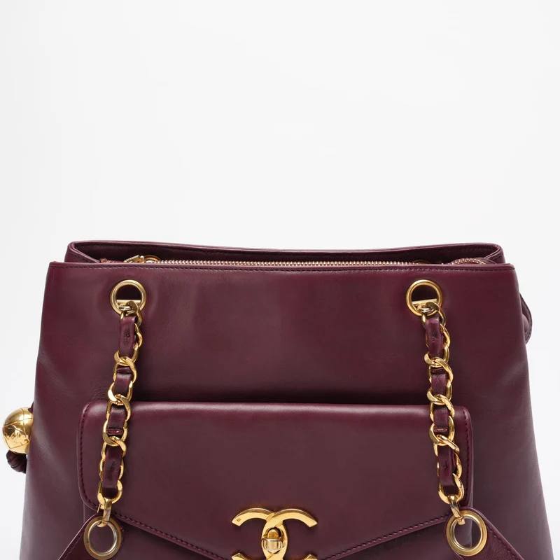 Chanel Vintage Timeless Tote Burgunderrot