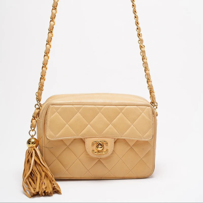 Chanel Vintage Kameratasche Beige 1990er Jahre
