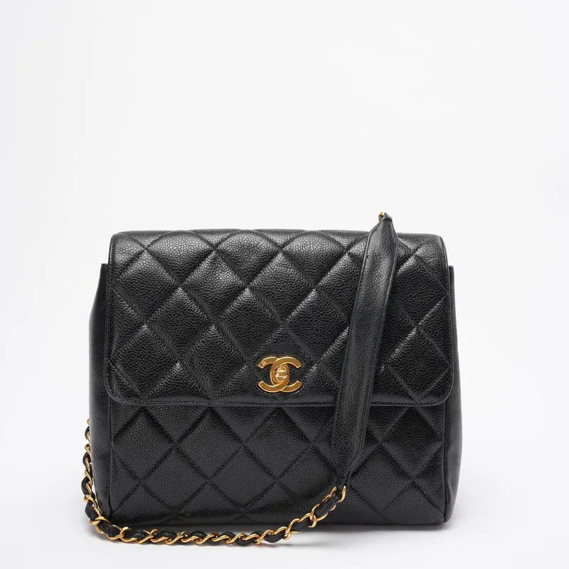 Chanel Vintage Classic Kelly Single Flap Bag – Schwarzer Kaviar