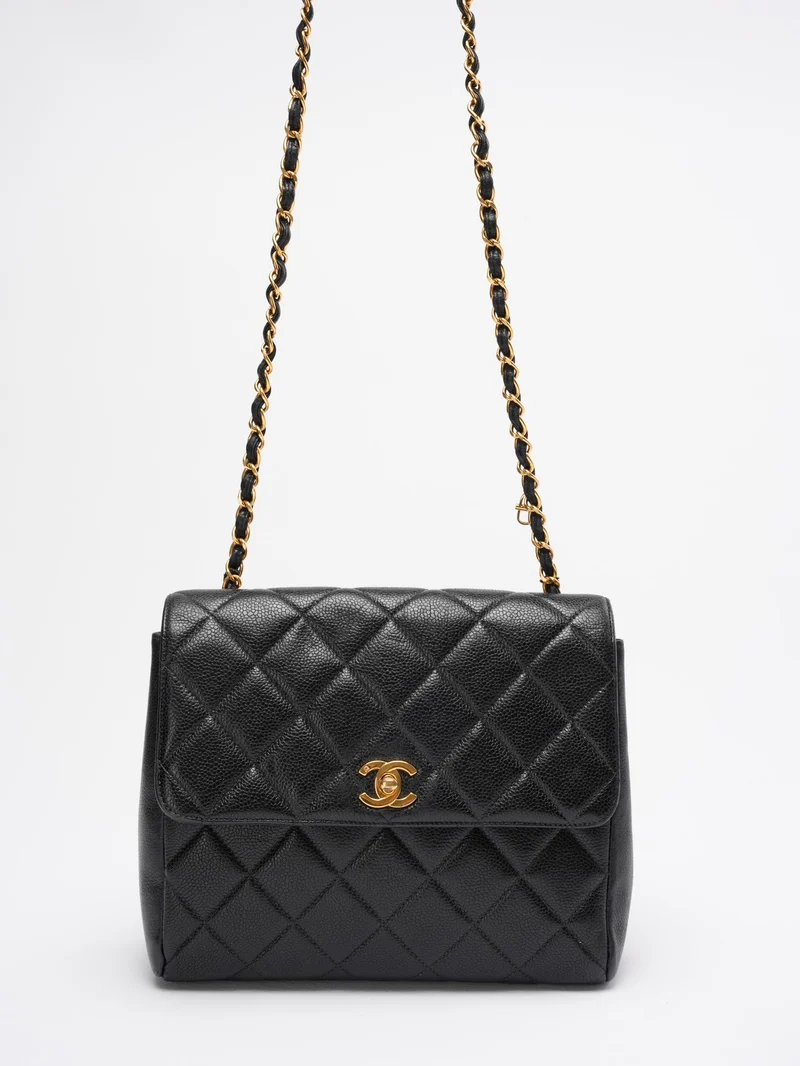 Chanel Vintage Classic Kelly Single Flap Bag – Schwarzer Kaviar