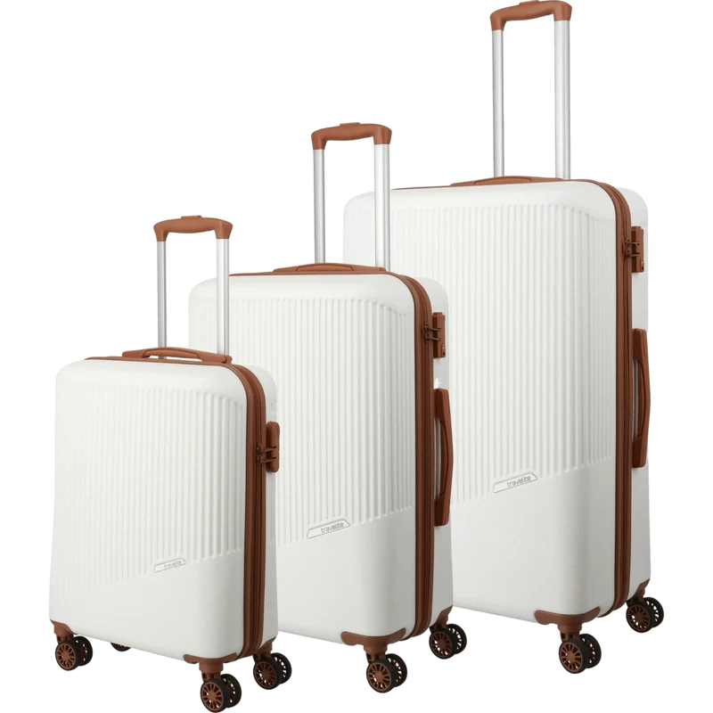Travelite Bali 4-Rollen Kofferset 3tlg. -Weiss/Cognac