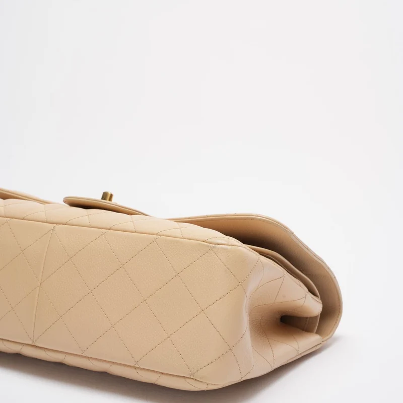 Chanel Classic Jumbo Double Flap Bag Beige Kaviar