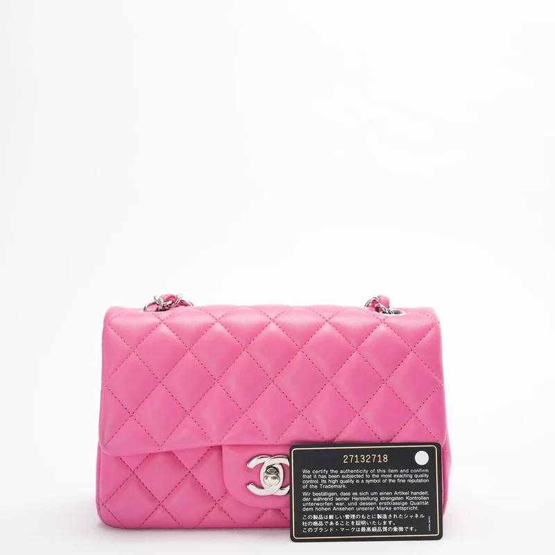 Chanel Klassische rechteckige Mini-Flap-Tasche Pink