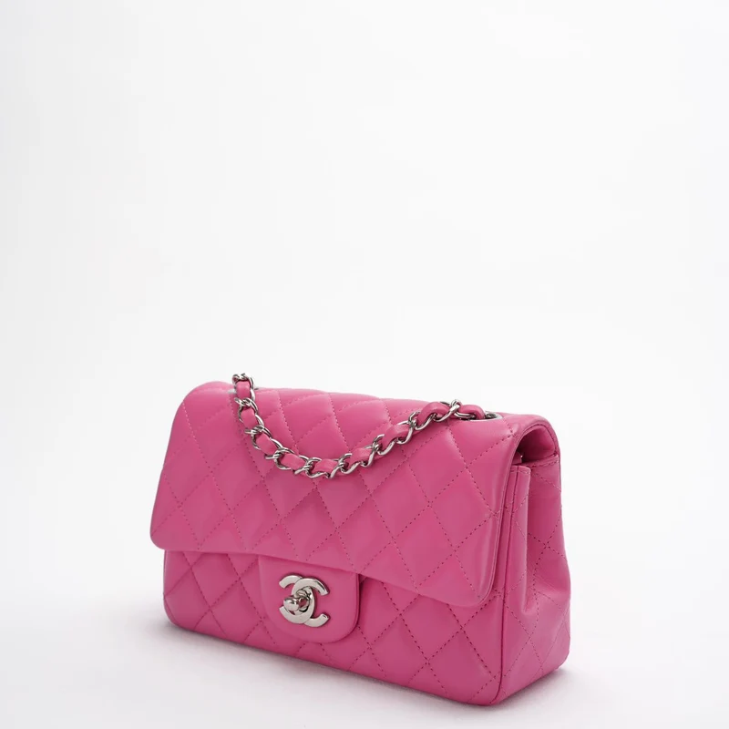 Chanel Klassische rechteckige Mini-Flap-Tasche Pink