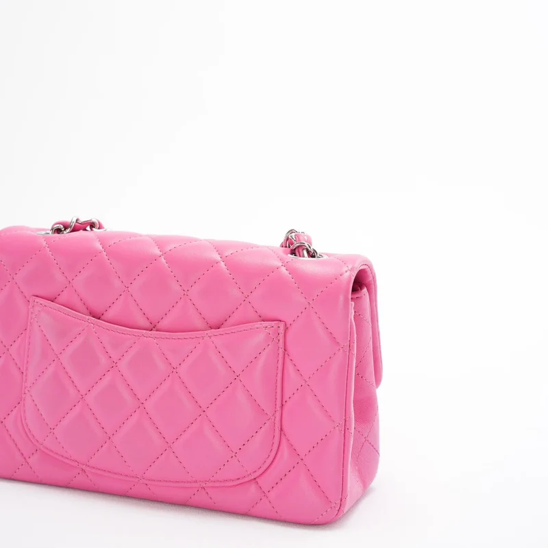 Chanel Klassische rechteckige Mini-Flap-Tasche Pink