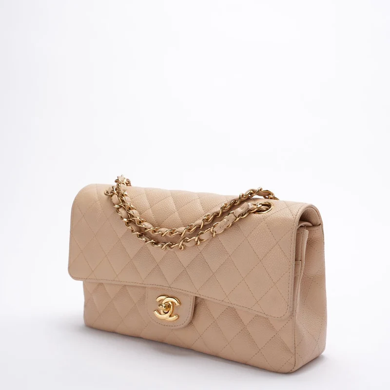 Chanel Classic Flap Bag Mittelbeige Kaviarleder