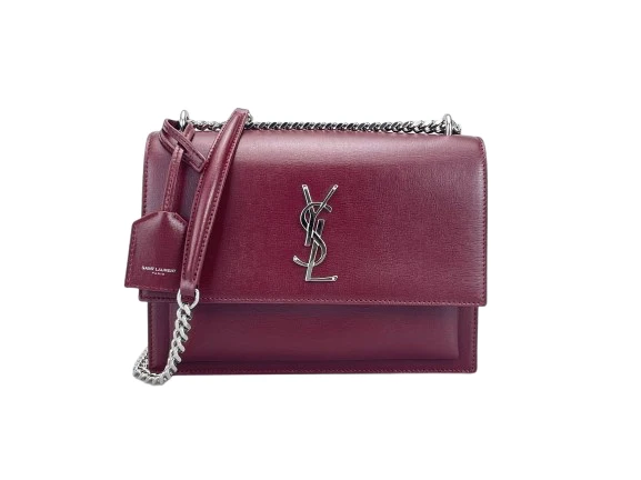 Saint Laurent Sunset Tasche in Burgunderrot