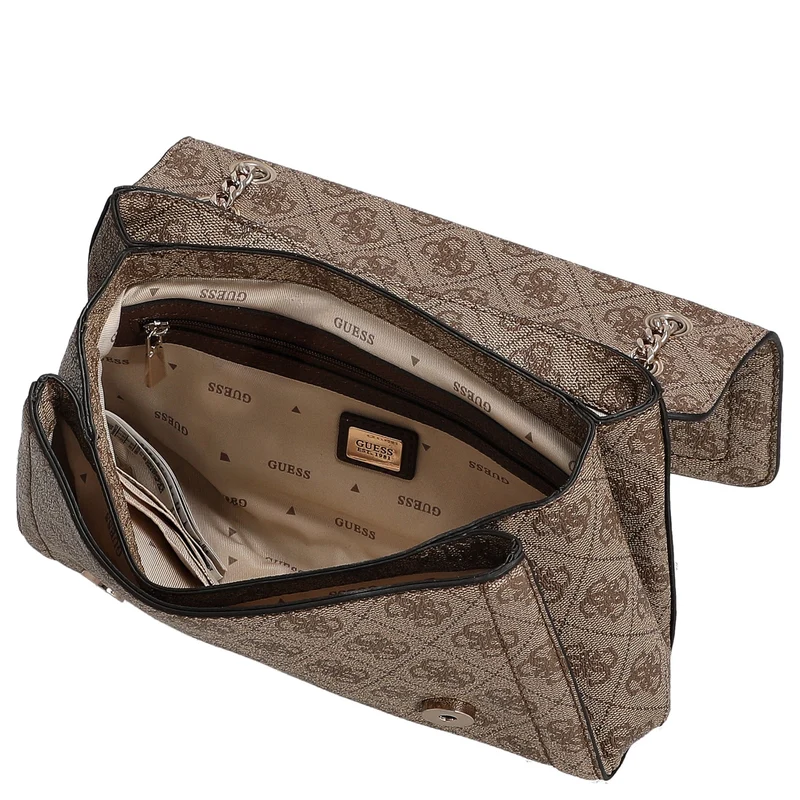 Guess Noelle II Convertible Xbody Flap - Umhängetasche 24 cm (latte logo/brown)