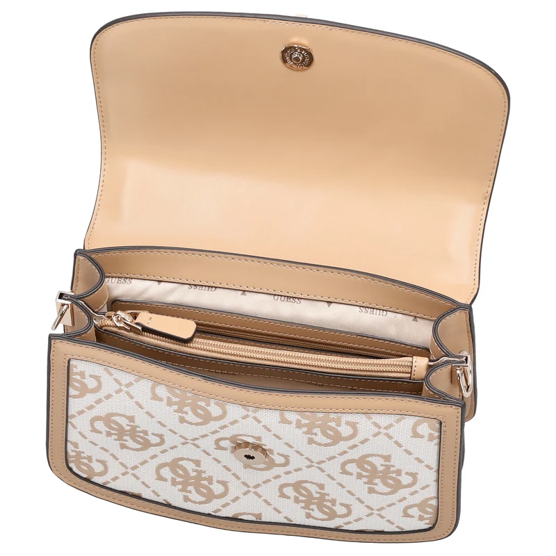 Guess Audrey Logo XBody Flap - Umhängetasche 24.5 cm (beige logo)