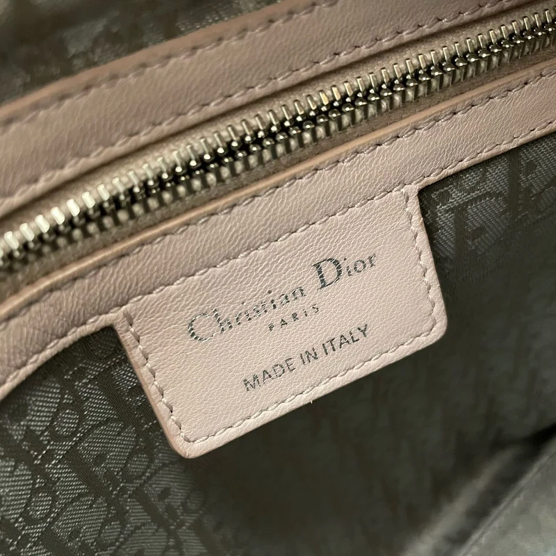 Christian Dior Cherry Blossom Pink Lady Dior Tasche aus Lammleder mit silberner Hardware