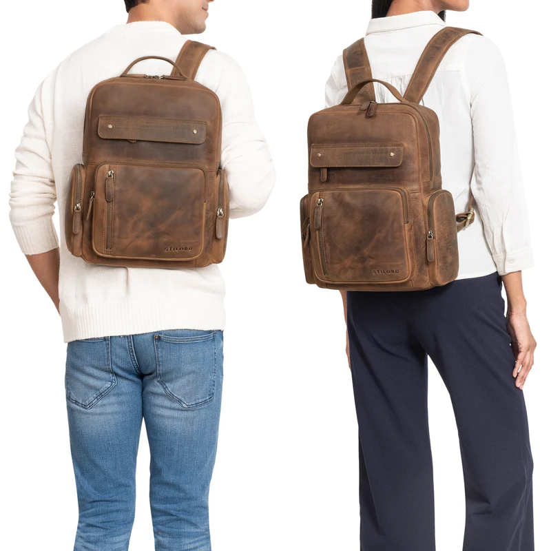 "Blaze" Vintage Leder Rucksack Herren Damen Groß