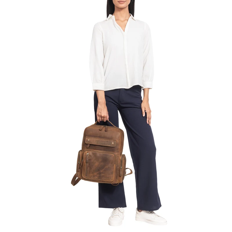 "Blaze" Vintage Leder Rucksack Herren Damen Groß
