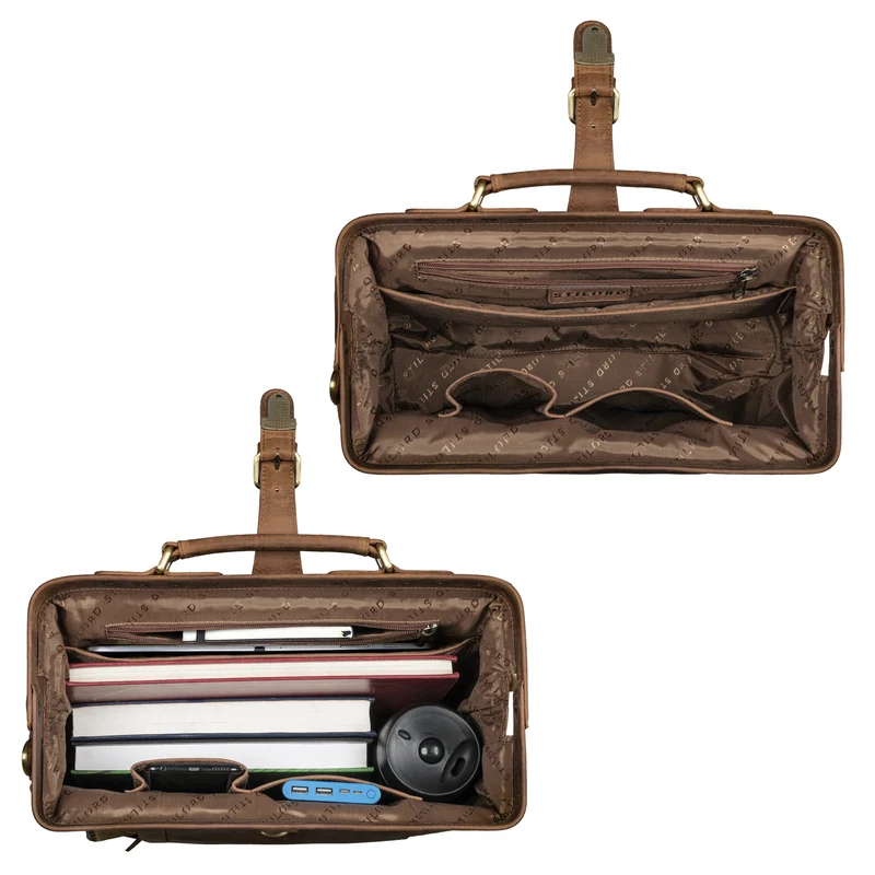 "Casey" Vintage Handtasche Leder Damen Herren Arzttasche