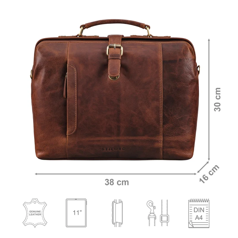 "Casey" Vintage Handtasche Leder Damen Herren Arzttasche