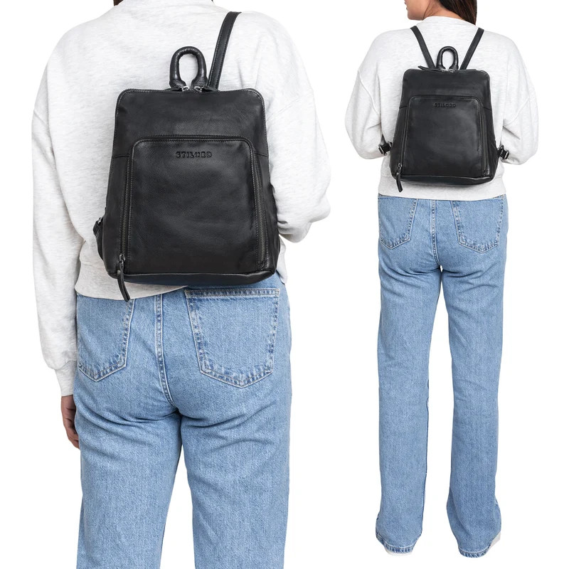 "Sally" Vintage Rucksack Damen Leder Klein