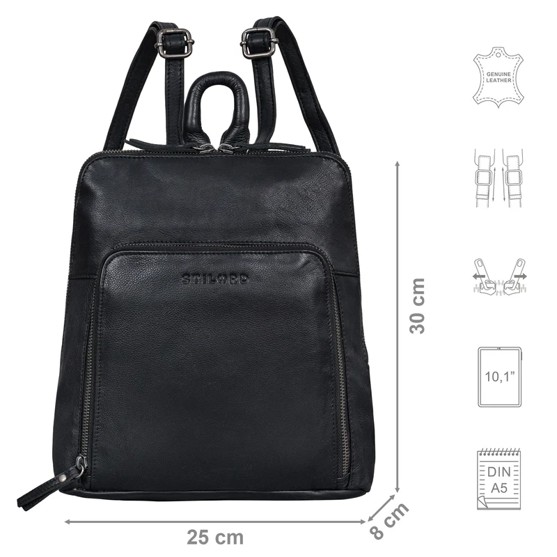 "Sally" Vintage Rucksack Damen Leder Klein