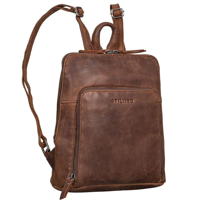 "Sally" Vintage Rucksack Damen Leder Klein