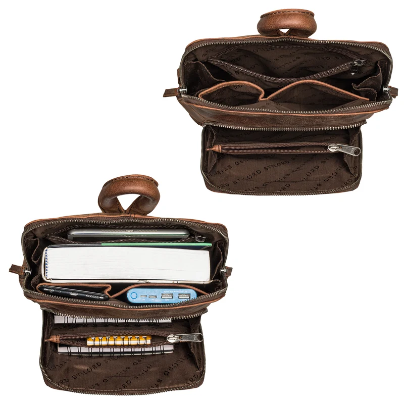 "Sally" Vintage Rucksack Damen Leder Klein